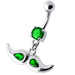 Jeweled mustache Dangling Belly Ring - Monster Piercing