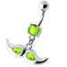 Jeweled mustache Dangling Belly Ring - Monster Piercing