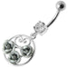 Fancy Multi Jeweled  ROSES Dangling Banana Bar Belly Ring - Monster Piercing