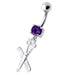 Jeweled Scissor and comb Dangling Belly Ring - Monster Piercing