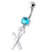 Jeweled Scissor and comb Dangling Belly Ring - Monster Piercing