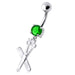 Jeweled Scissor and comb Dangling Belly Ring - Monster Piercing