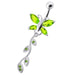 Butterfly Silver Dangling Belly Ring With SS Banana Bar - Monster Piercing