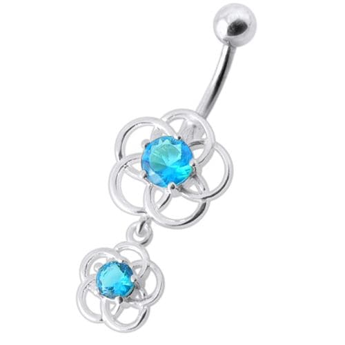 Fancy Classic Dangling Curved Navel Ring Body Jewelry - Monster Piercing