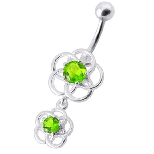 Fancy Classic Dangling Curved Navel Ring Body Jewelry - Monster Piercing