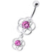 Fancy Classic Dangling Curved Navel Ring Body Jewelry - Monster Piercing