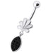 Fancy Jeweled Leave Shape  Dangling Belly Ring - Monster Piercing