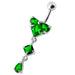 fashionable Jeweled Dangling With SS Bar Navel Body Jewelry Ring - Monster Piercing