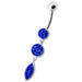 Fancy Pressure Setting  Jeweled Dangling Belly Ring - Monster Piercing