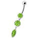 Fancy Pressure Setting  Jeweled Dangling Belly Ring - Monster Piercing