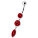 Fancy Pressure Setting  Jeweled Dangling Belly Ring - Monster Piercing