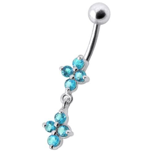 Fancy  Studded Dangling Body Jewelry Navel Ring - Monster Piercing