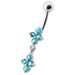 Fancy  Studded Dangling Body Jewelry Navel Ring - Monster Piercing