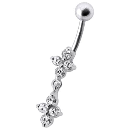 Fancy  Studded Dangling Body Jewelry Navel Ring - Monster Piercing