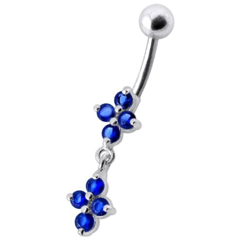 Fancy  Studded Dangling Body Jewelry Navel Ring - Monster Piercing