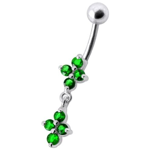 Fancy  Studded Dangling Body Jewelry Navel Ring - Monster Piercing