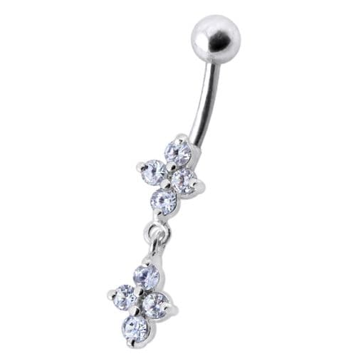 Fancy  Studded Dangling Body Jewelry Navel Ring - Monster Piercing