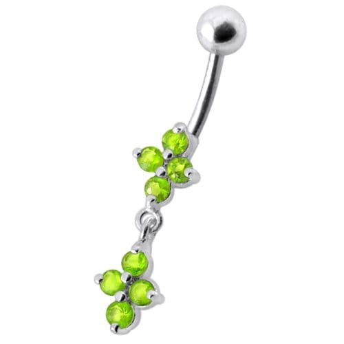 Fancy  Studded Dangling Body Jewelry Navel Ring - Monster Piercing