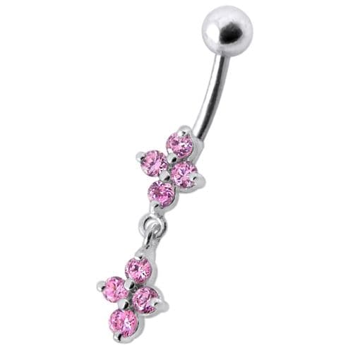 Fancy  Studded Dangling Body Jewelry Navel Ring - Monster Piercing