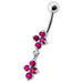 Fancy  Studded Dangling Body Jewelry Navel Ring - Monster Piercing