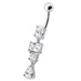 Fancy Studded Dangling Body Jewelry Curved Belly Ring - Monster Piercing