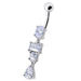 Fancy Studded Dangling Body Jewelry Curved Belly Ring - Monster Piercing