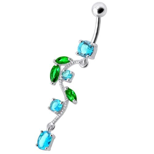 Fancy Multi Jeweled Fairy Dangling Body Jewelry Belly Ring - Monster Piercing