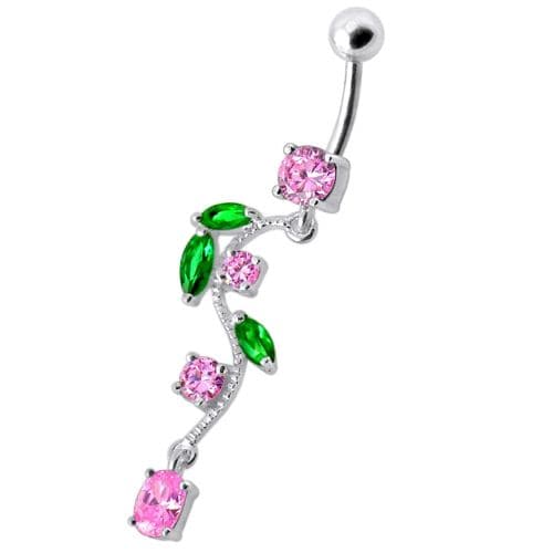 Fancy Multi Jeweled Fairy Dangling Body Jewelry Belly Ring - Monster Piercing