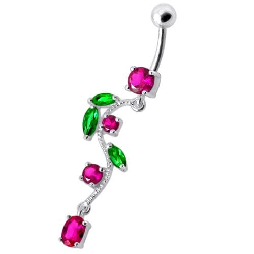 Fancy Multi Jeweled Fairy Dangling Body Jewelry Belly Ring - Monster Piercing