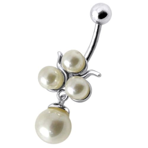 Fancy Pearl Dangling Belly Ring - Monster Piercing