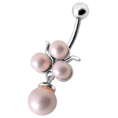 Fancy Pearl Dangling Belly Ring - Monster Piercing