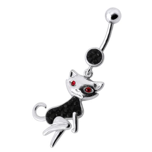 Dancing Cat Dangling Belly Ring - Monster Piercing