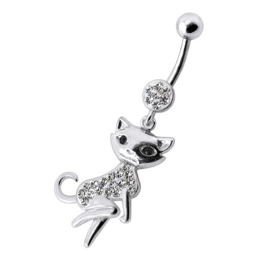 Dancing Cat Dangling Belly Ring - Monster Piercing