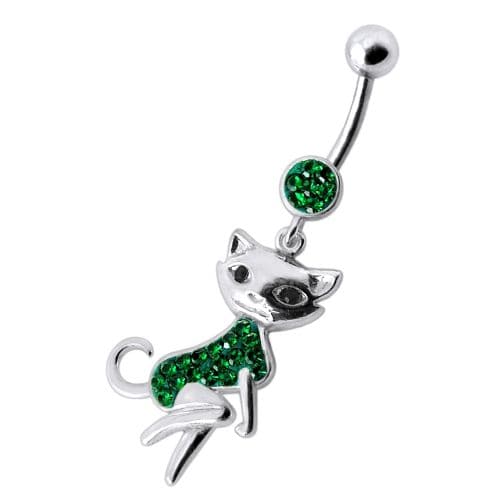 Dancing Cat Dangling Belly Ring - Monster Piercing