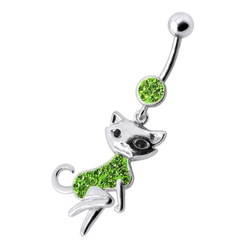 Dancing Cat Dangling Belly Ring - Monster Piercing