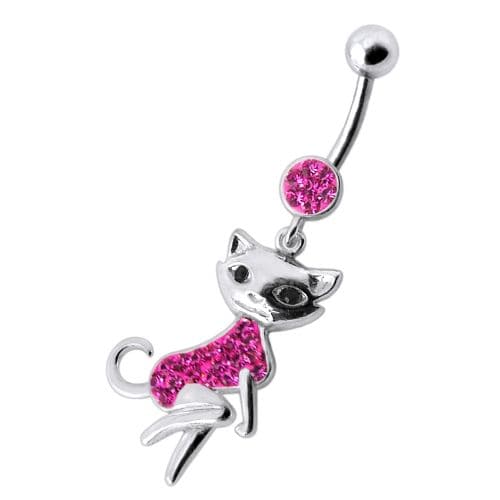 Dancing Cat Dangling Belly Ring - Monster Piercing