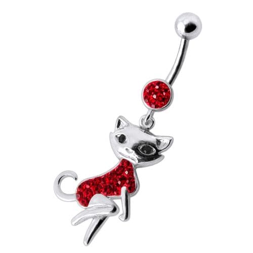 Dancing Cat Dangling Belly Ring - Monster Piercing