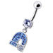 Silver Fancy  Horseshoe Dangling Belly Ring - Monster Piercing