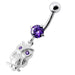 Jeweled Owl Navel Ring - Monster Piercing