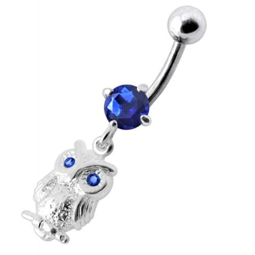 Jeweled Owl Navel Ring - Monster Piercing