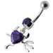 Jeweled Devil heart Dangling Belly Ring - Monster Piercing