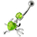 Jeweled Devil heart Dangling Belly Ring - Monster Piercing