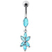 Fancy Flower Dangling Navel Ring Body Jewelry - Monster Piercing