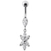 Fancy Flower Dangling Navel Ring Body Jewelry - Monster Piercing