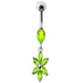 Fancy Flower Dangling Navel Ring Body Jewelry - Monster Piercing