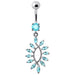 Silver Jewelled Dangling SS Curved Bar Belly Ring Body Jewelry - Monster Piercing