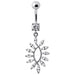 Silver Jewelled Dangling SS Curved Bar Belly Ring Body Jewelry - Monster Piercing