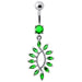 Silver Jewelled Dangling SS Curved Bar Belly Ring Body Jewelry - Monster Piercing