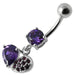 Fancy Design Jeweled Dangling SS Bar Belly Button Ring - Monster Piercing