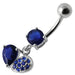 Fancy Design Jeweled Dangling SS Bar Belly Button Ring - Monster Piercing